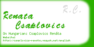 renata csaplovics business card